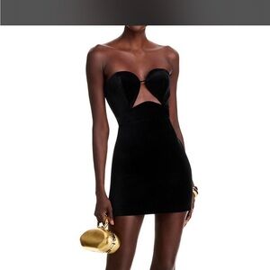 BCBGMaxAzria Black Strapless Cut-Out Dress